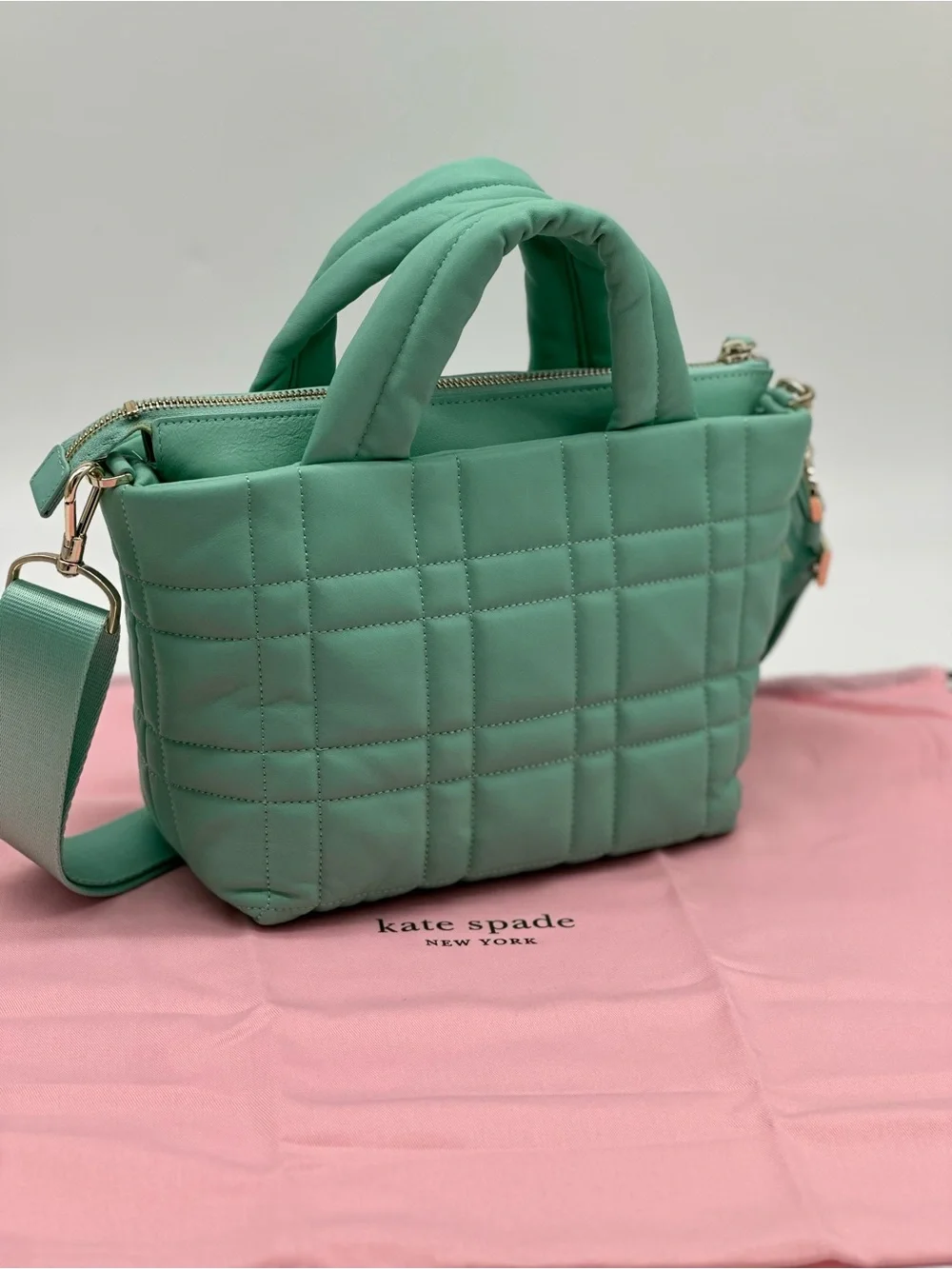 kate spade Quilted Mint Green Top-Handle Crossbody Bag